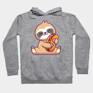 Cute Sloth Hug Hotdog Hoodie